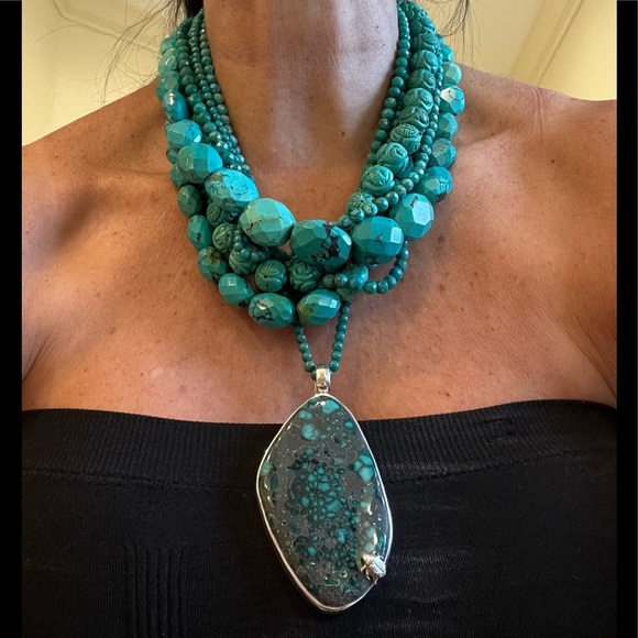 Stephen Dweck One-of-a-Kind, Personalized, Signed, Turquoise & Sterling Necklace - Picture 15 of 16